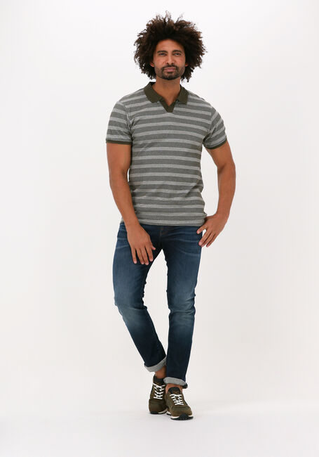 Gr&uuml;ne DSTREZZED Polo-Shirt POLO S/S BRICK STRIPE - large