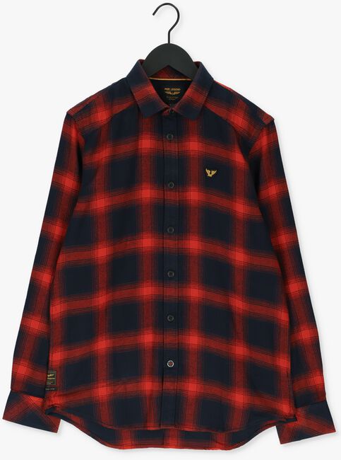 Rote PME LEGEND Casual-Oberhemd LONG SLEEVE SHIRT TWILL CHECK - large