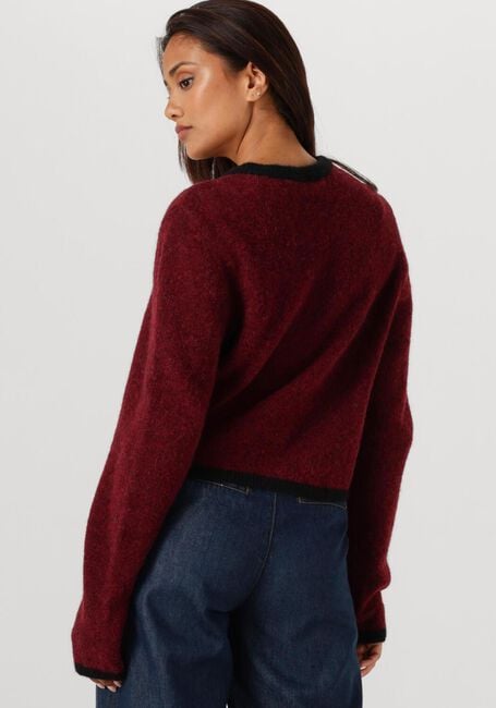 Rote GESTUZ Strickjacke GZALPHA LS CONTRAST CARDIGAN - large