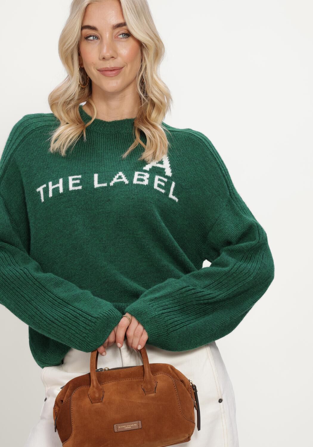 Gr&uuml;ne ALIX THE LABEL Pullover & Cardigans LADIES KNITTED THE LABEL PULLOVER - large