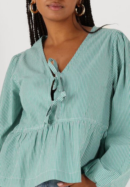 Grüne NEO NOIR Blusen ESMEE SMALL STRIPE BLOUSE - large