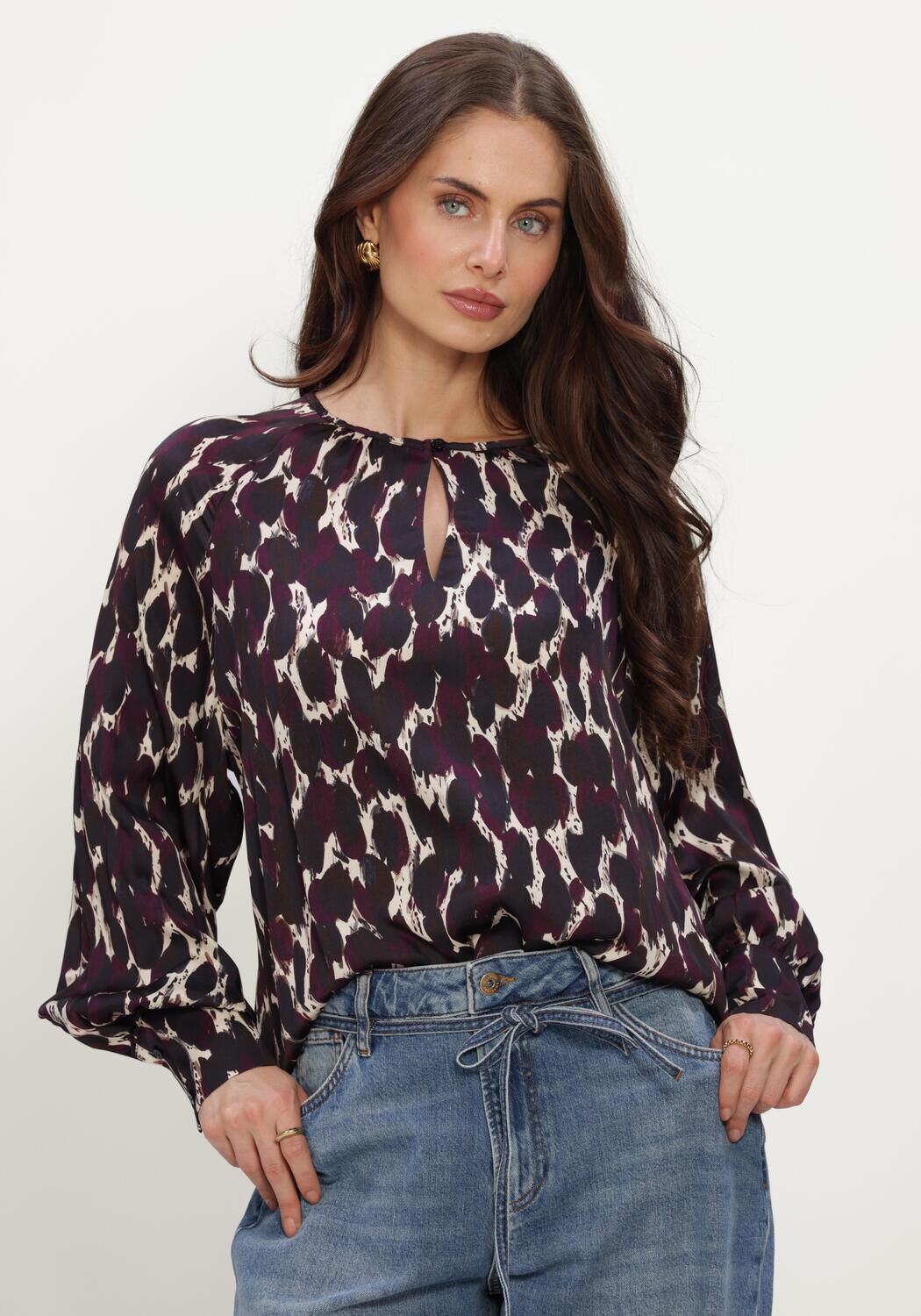 Mehrfarbige/Bunte STUDIO ANNELOES Blusen Charleze animal top - large