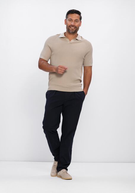 Beige PROFUOMO Polo-Shirt POLO OPEN COLLAR RIB - large
