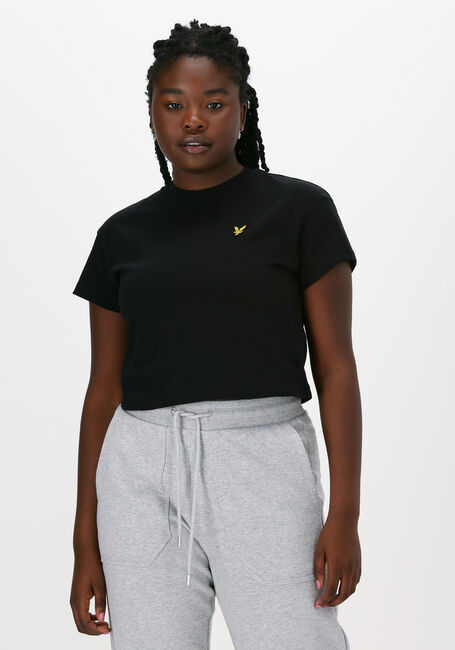 Schwarze LYLE & SCOTT T-shirt CROPPED T-SHIRT - large