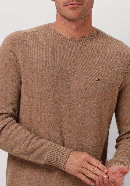 Camelfarbene TOMMY HILFIGER Pullover LAMBSWOOL CREW NECK - large