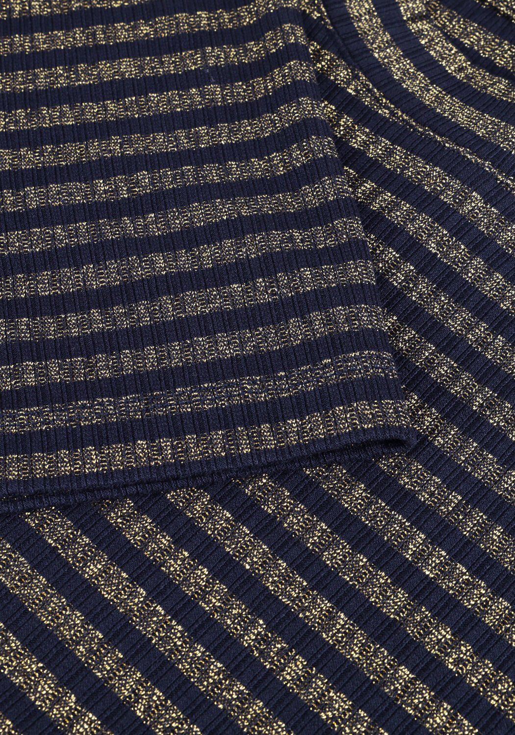 Blaue SUMMUM Top SHORTSLEEVE TOP LUREX RIB STRIPE - large