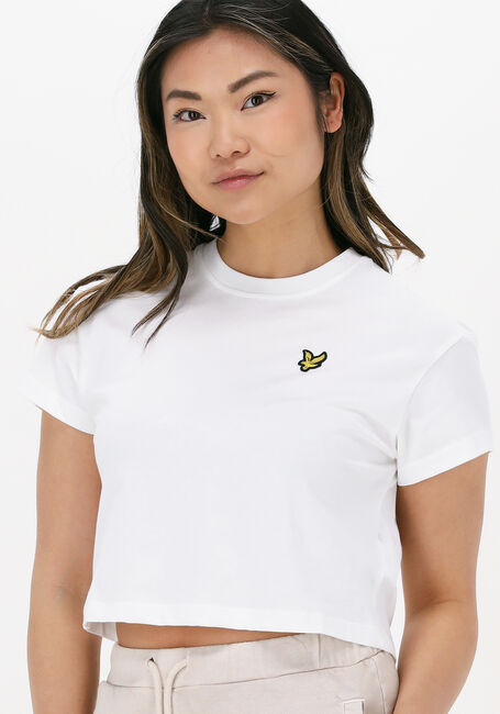 Weiße LYLE & SCOTT T-shirt CROPPED T-SHIRT - large