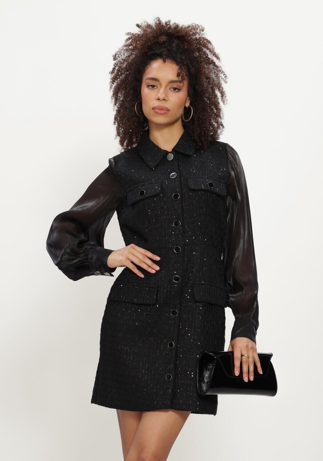 Schwarze FREEBIRD Minikleid DARLA - large