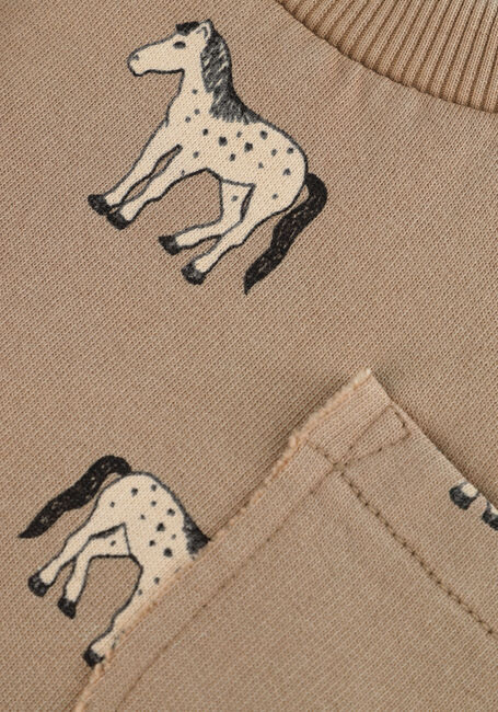 Beige Sproet & Sprout Sweatshirt SWEATSHIRT POCKET HORSES PRINT - large