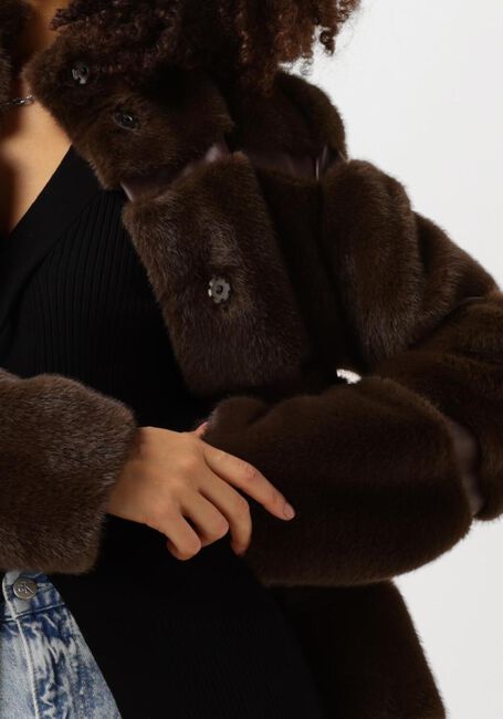 Braune TWINSET MILANO Fake-Fur-Jack 242TT2022 - large