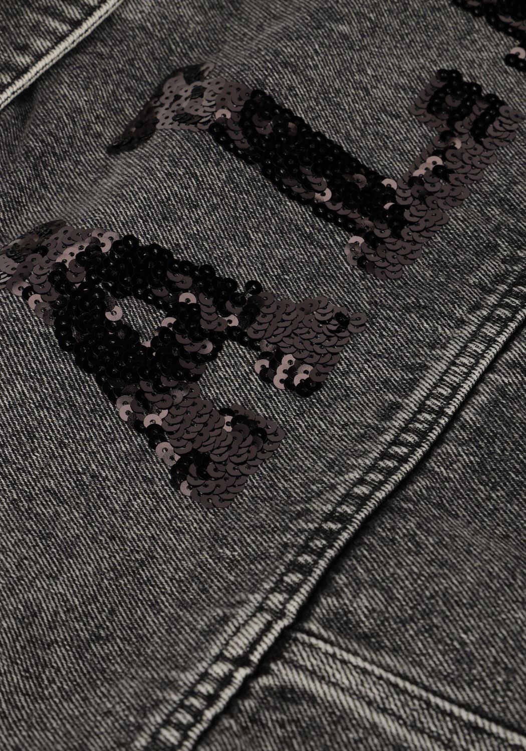 Graue ALIX THE LABEL Jeansjacke LADIES WOVEN SEQUIN DENIM JACKET - large