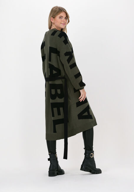 Dunkelgrün ALIX THE LABEL Strickjacke TEXT JAQUARD CARDIGAN - large