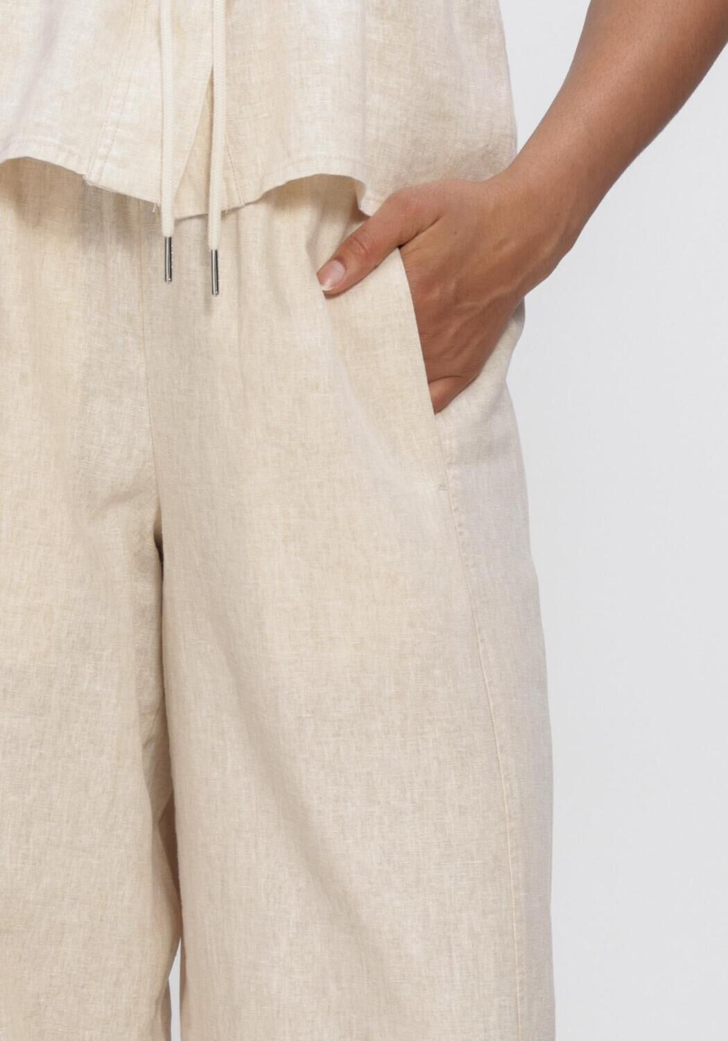 Beige OBJECT Hosen OBJKADIE MW WIDE PANTS 145 - large