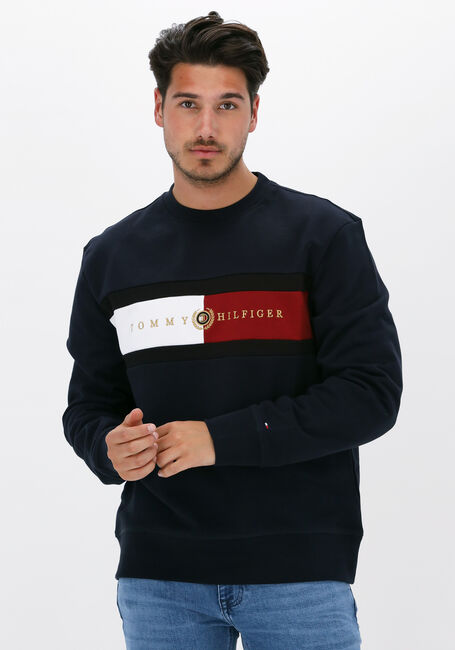 Dunkelblau TOMMY HILFIGER Sweatshirt ICON INSERT CREWNECK - large