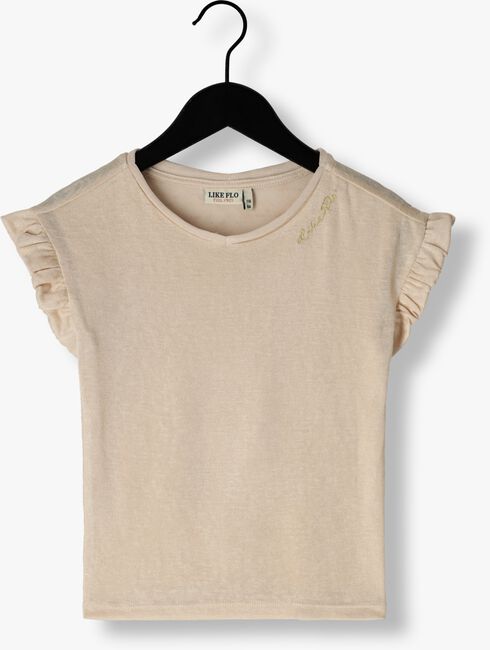 Roségoldene LIKE FLO T-shirt METALLIC JERSEY RUFFLE RIB TEE - large