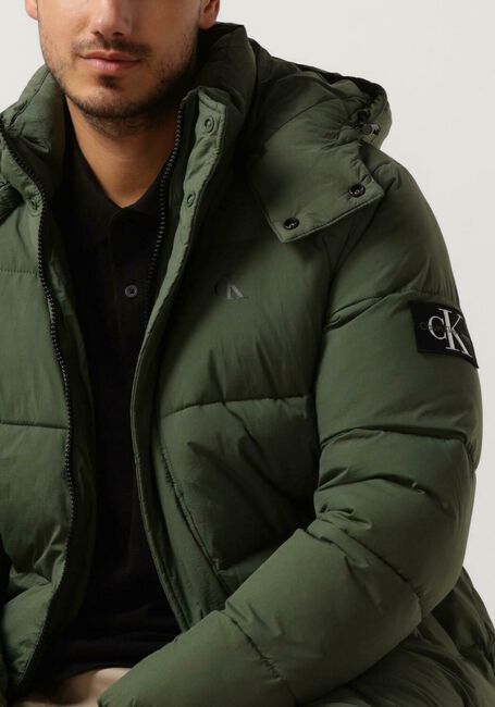 Dunkelgr&uuml;n CALVIN KLEIN Wattierte Jack ESSENTIALS NON DOWN LOGO JACKET - large