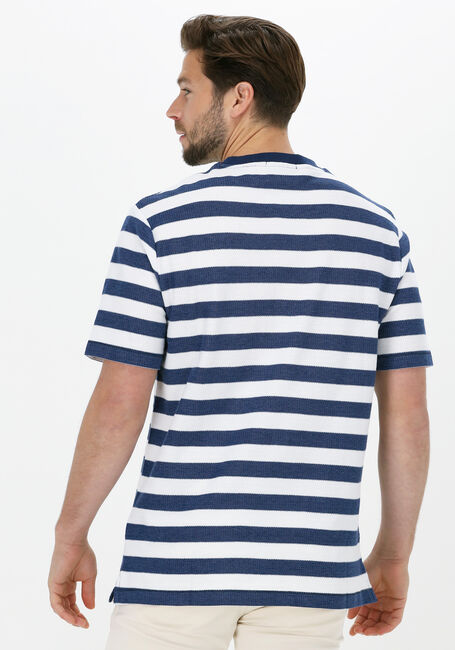 Blaue SCOTCH & SODA T-shirt STRUCTURE STRIPED CREWNECK JERSEY T-SHIRT IN ORGANIC COTTON - large