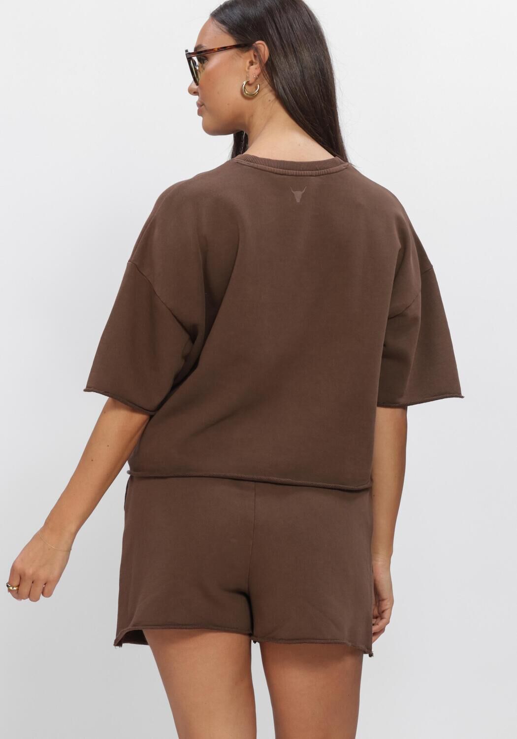 Braune ALIX THE LABEL T-shirt LADIES KNITTED THE LABEL T SHIRT - large