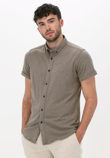 Taupe DSTREZZED Casual-Oberhemd SHIRT BUTTON DOWN S/S MELANGE PIQUE - large