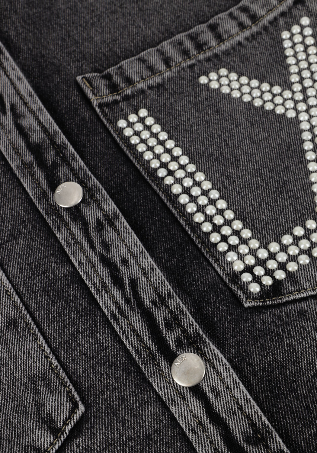 Camelfarbene ALIX THE LABEL Minikleid LADIES WOVEN VINTAGE DENIM PEARL LX DRESS - large