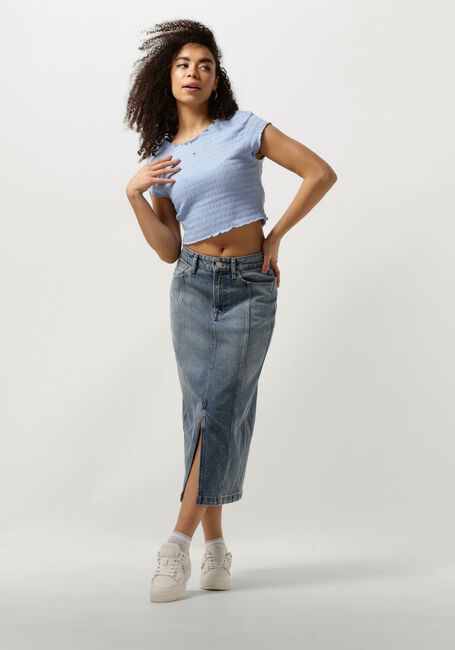 Blaue TOMMY JEANS Top TJW SLIM SMOCK TEE - large