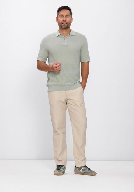 Gr&uuml;ne SELECTED MEN Polos & T-Shirts SLHCRAN SS KNIT STRUCTURE ZIP  POLO NOOS - large