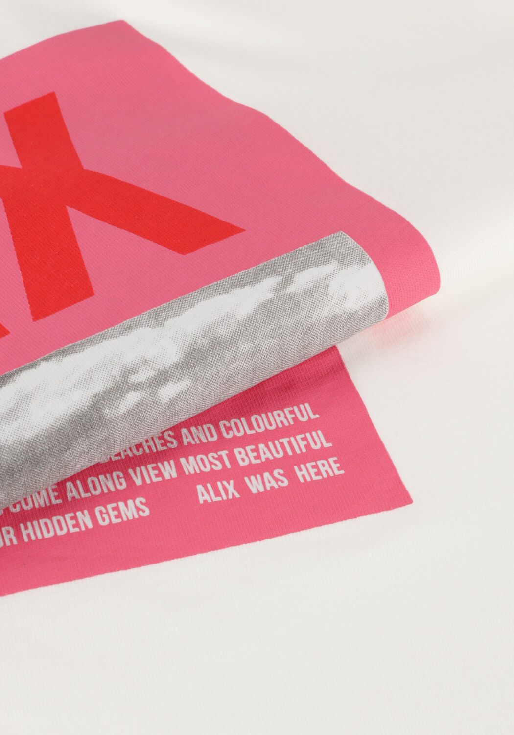 Wei&szlig;e ALIX THE LABEL T-shirt LADIES KNITTED PHOTOPRINT T-SHIRT - large