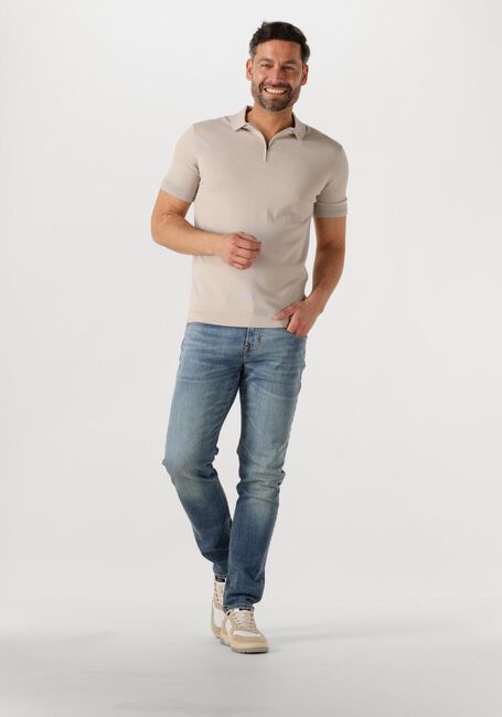 Beige GENTI Polo-Shirt POLO ZIP SS K2053-1260 - large