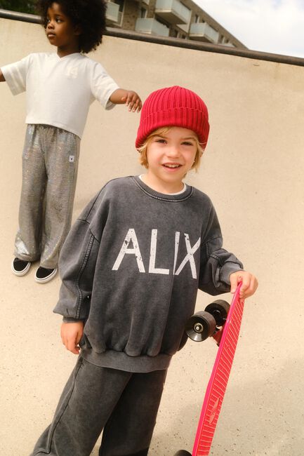Dunkelgrau ALIX MINI Pullover KNITTED ALIX ON TOUR SWEATER - large