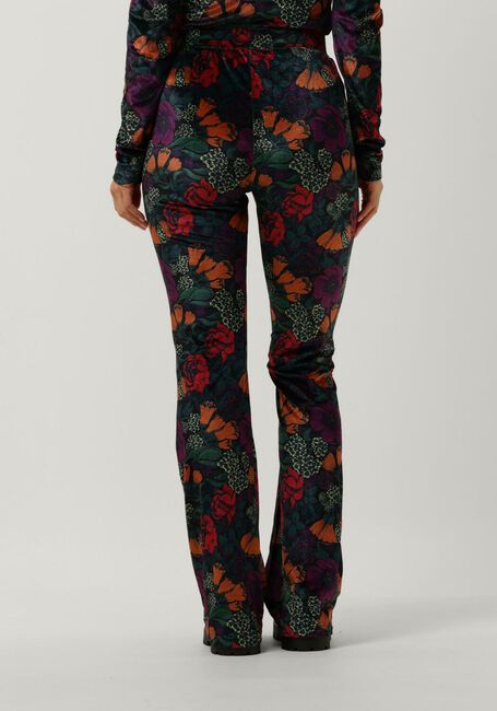 Mehrfarbige/Bunte COLOURFUL REBEL Schlaghose JOLIE BIG FLOWER VELVET FLARE PANTS - large