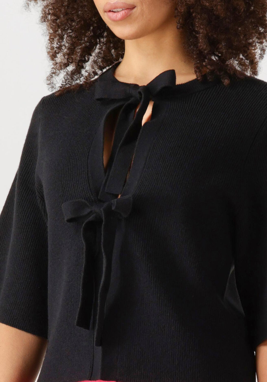 Schwarze OBJECT Top OBJULLA PARVI 2/4 KNIT CARDIGAN - large