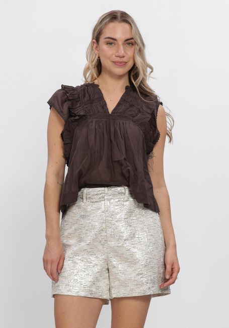 Braune NEO NOIR Tops & T-shirts JAYLA S VOILE TOP - large