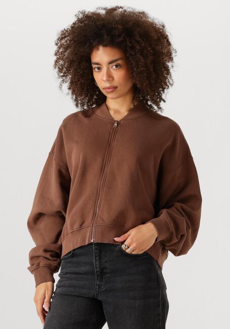 Braune MY ESSENTIAL WARDROBE Strickjacke METAMW SHORT SWEAT JACKET - large