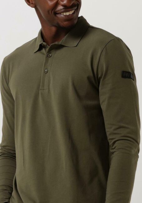Olive PUREWHITE Polo-Shirt POLO LONG SLEEVE WITH LOGO TAPE ON SLEEVE - large