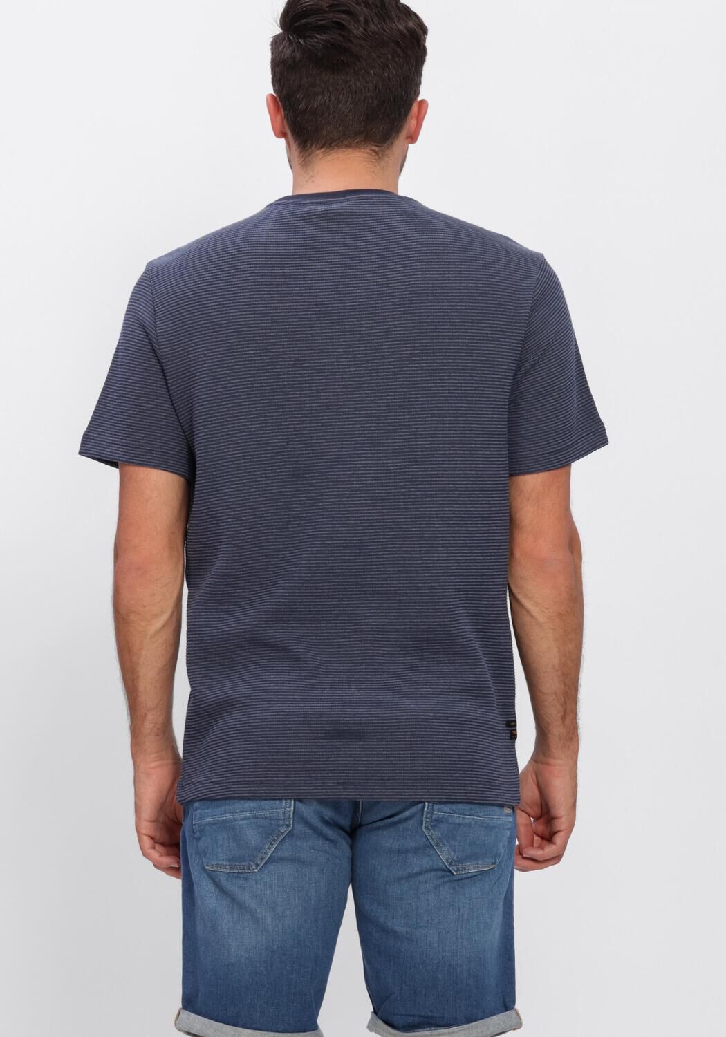 Blaue PME LEGEND T-shirt TWO TONE TEXTURED STRIPE - large