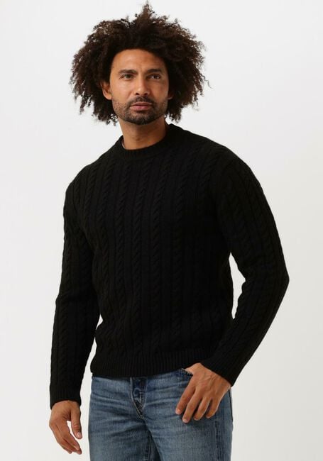 Schwarze EDWIN Pullover TWISTED CREW NECK SWEATER - large
