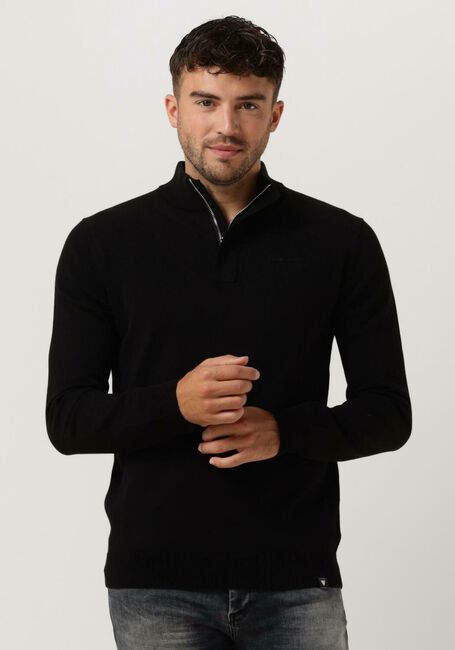 Schwarze PUREWHITE Pullover HALF ZIP WITH RIBBED COLLAR - large