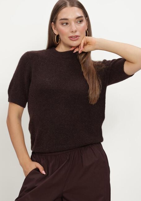 Braune Y.A.S. Pullover YASJOHI SS WOOL BLEND PULLOVER - large