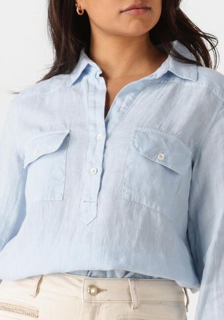 Hellblau MOS MOSH Blusen MMENNA LINEN POCKET BLOUSE - large