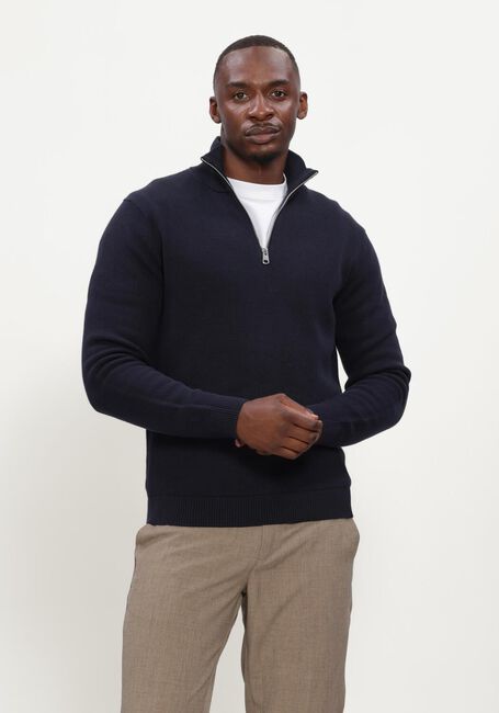 Dunkelblau SELECTED MEN Pullover SLHDANE LS KNIT STRUCTURE HALF ZIP NOOS - large
