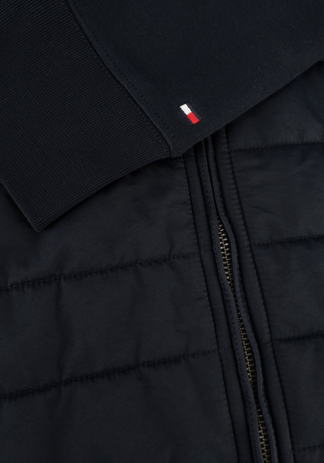 Dunkelblau TOMMY HILFIGER Strickjacke MIX MEDIA TAPE ZIP THROUGH - large