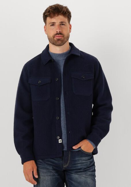 Dunkelblau ANERKJENDT Overshirt AKOSCAR BOILED WOOL OVERSHIRT - large