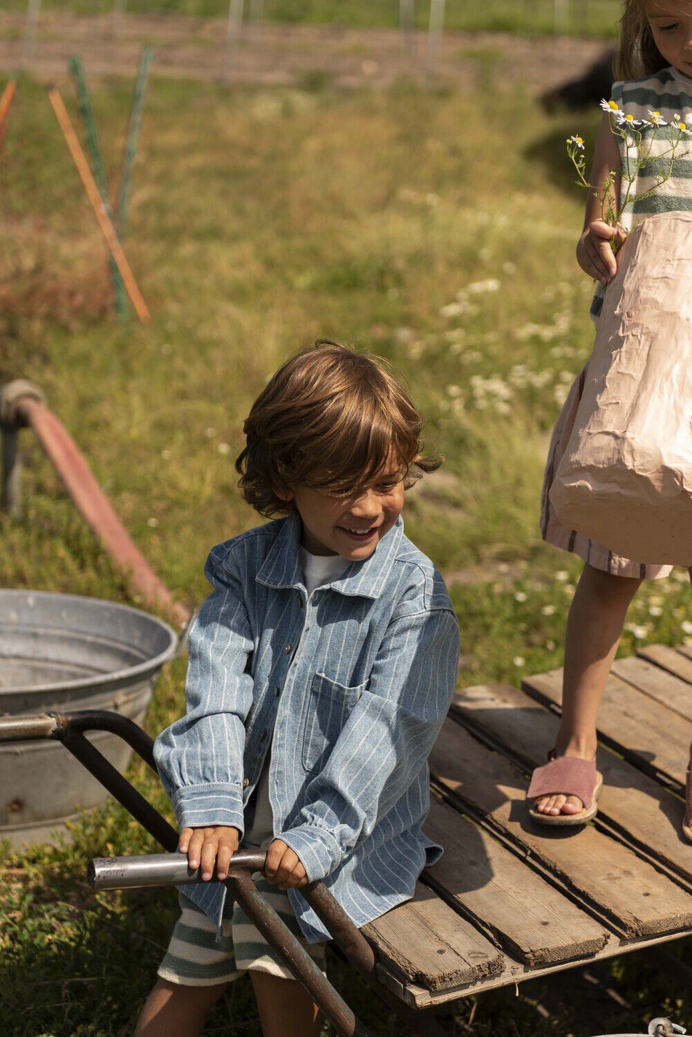 Hellblau JENEST Casual-Oberhemd LEF STRIPE OVERSHIRT - large