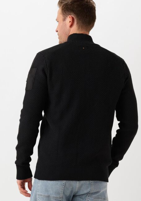 Schwarze PME LEGEND Strickjacke ZIP JACKET COTTON STRUCTURE - large