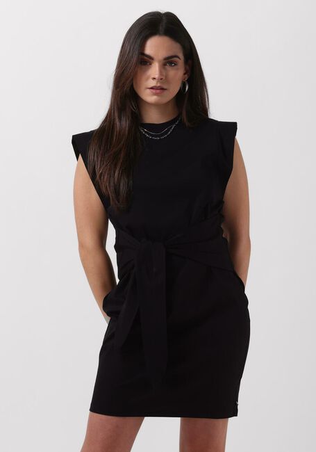 Schwarze SCOTCH & SODA Minikleid TIE WAIST MINI JERSEY DRESS - large