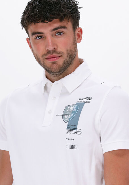 Weiße PME LEGEND Polo-Shirt SHORT SLEEVE POLO STRETCH PIQUE - large
