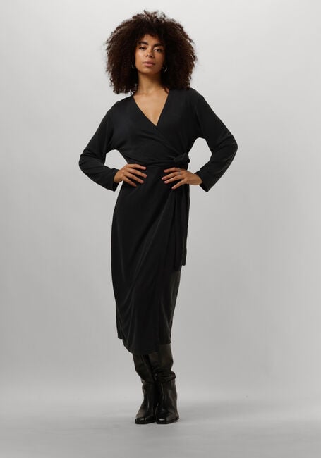Schwarze MSCH COPENHAGEN Midikleid MSCHADELONA LYNETTE WRAP DRESS - large