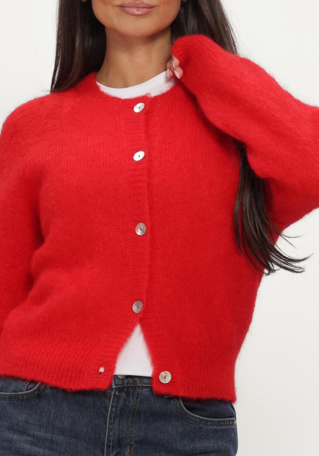 Rote BY-BAR Strickjacke SIAN CARDIGAN - large