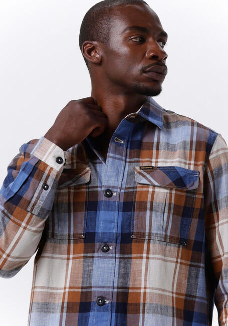 Blaue PME LEGEND Casual-Oberhemd LONG SLEEVE SHIRT CTN YD SLUB CHECK - large