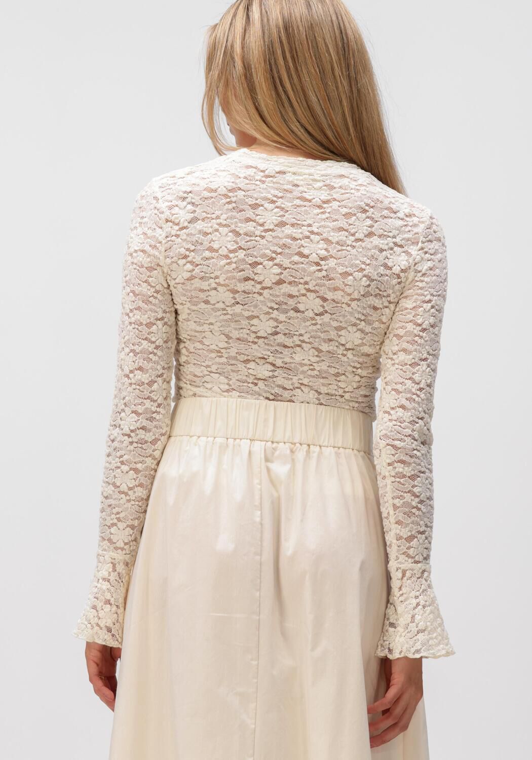 Creme NOTRE-V Tops & T-shirts NV-HILLECHIEN LACE TOP - large